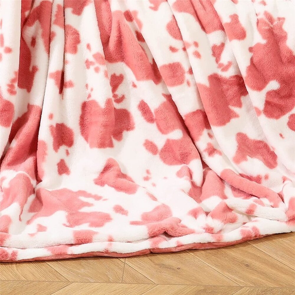 NEW Soft Animal Cow Print Bed Throws Cute Farm Flannel Fleece Blanket, 51''x63 - Picture 5 of 6
